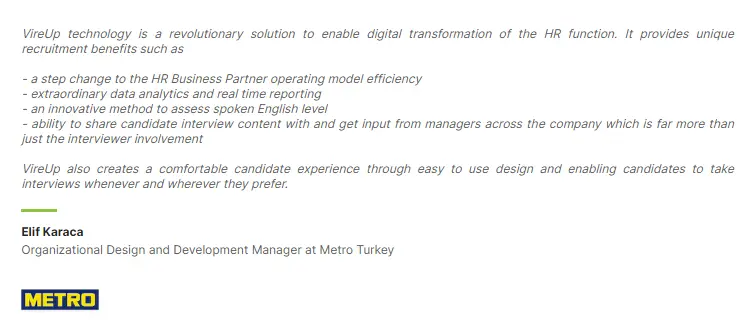 Metro recruitment metrics with VireUp